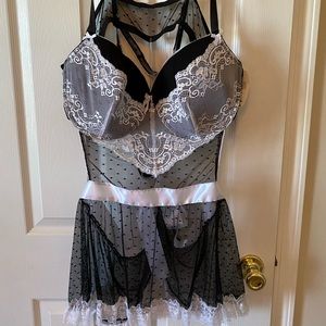 Black and white lingerie